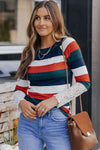 Double Take Striped Round Neck Raglan Sleeve Tee Women's T-Shirts - Tophatter Daily Deals