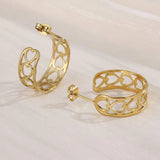 Stainless Steel C-Hoop Earrings style A Gold One Size Earrings - Tophatter Daily Deals