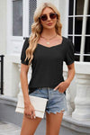 Eyelet Short Sleeve T-Shirt Women's T-Shirts - Tophatter Daily Deals