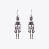 Skeleton Alloy Earrings Silver One Size Earrings - Tophatter Daily Deals