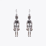 Skeleton Alloy Earrings Silver One Size Earrings - Tophatter Daily Deals
