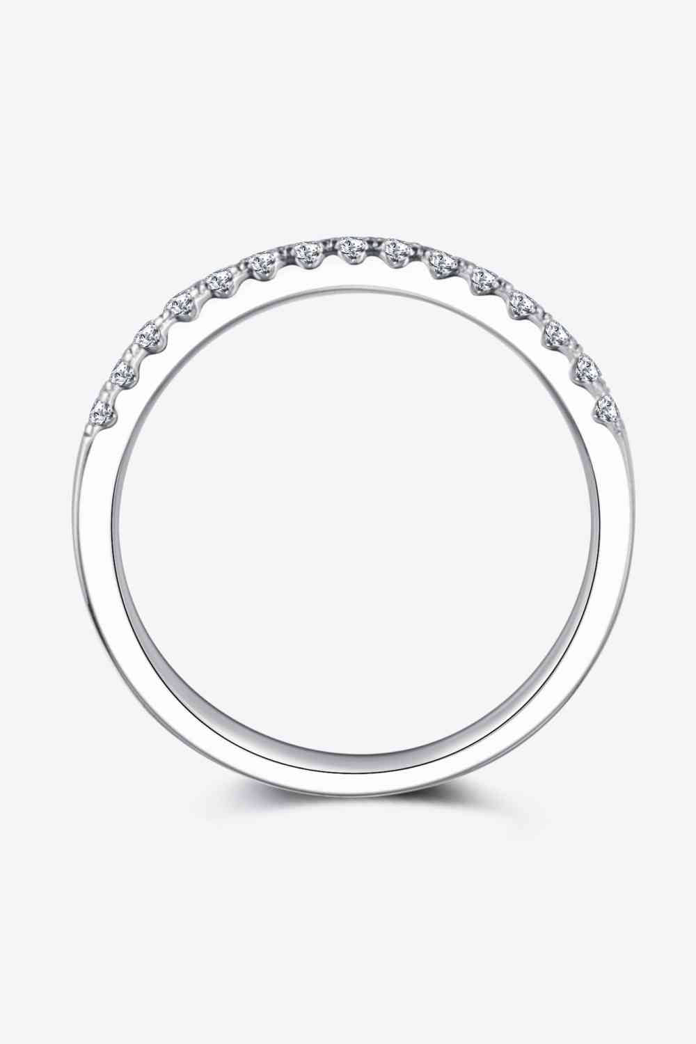 Moissanite Platinum-Plated Half-Eternity Ring Moissanite - Tophatter Daily Deals