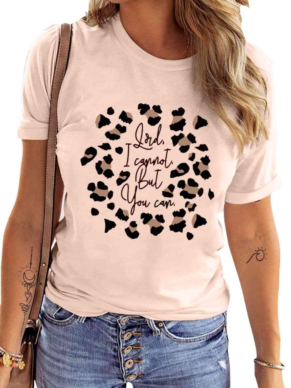 Graphic Round Neck Short Sleeve Tee Women's T-Shirts - Tophatter Daily Deals