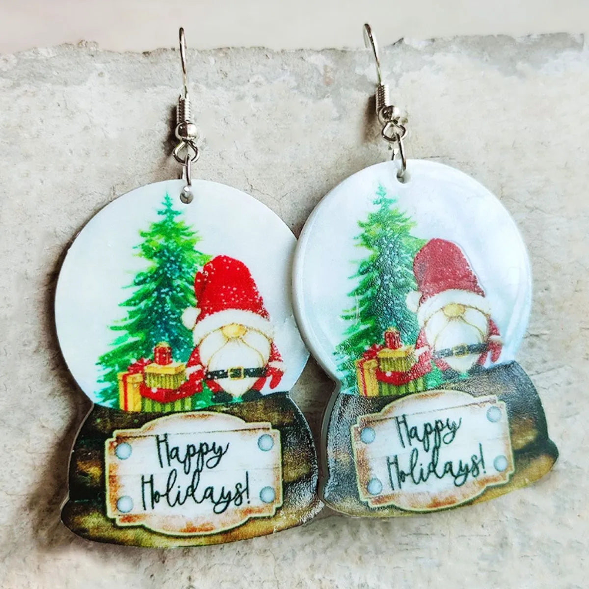 Christmas Themed Acrylic Dangle Earrings Style B One Size Earrings - Tophatter Daily Deals