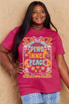 Simply Love Full Size FIND INNER PEACE Graphic Cotton T-Shirt Women's T-Shirts - Tophatter Daily Deals