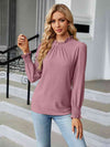 Round Neck Flounce Sleeve Blouse Women's T-Shirts - Tophatter Daily Deals