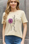 Simply Love Full Size JUST BREATHE Graphic Cotton Tee Women's T-Shirts - Tophatter Daily Deals