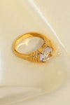 18K Gold Plated Zircon Ring Rings - Tophatter Daily Deals