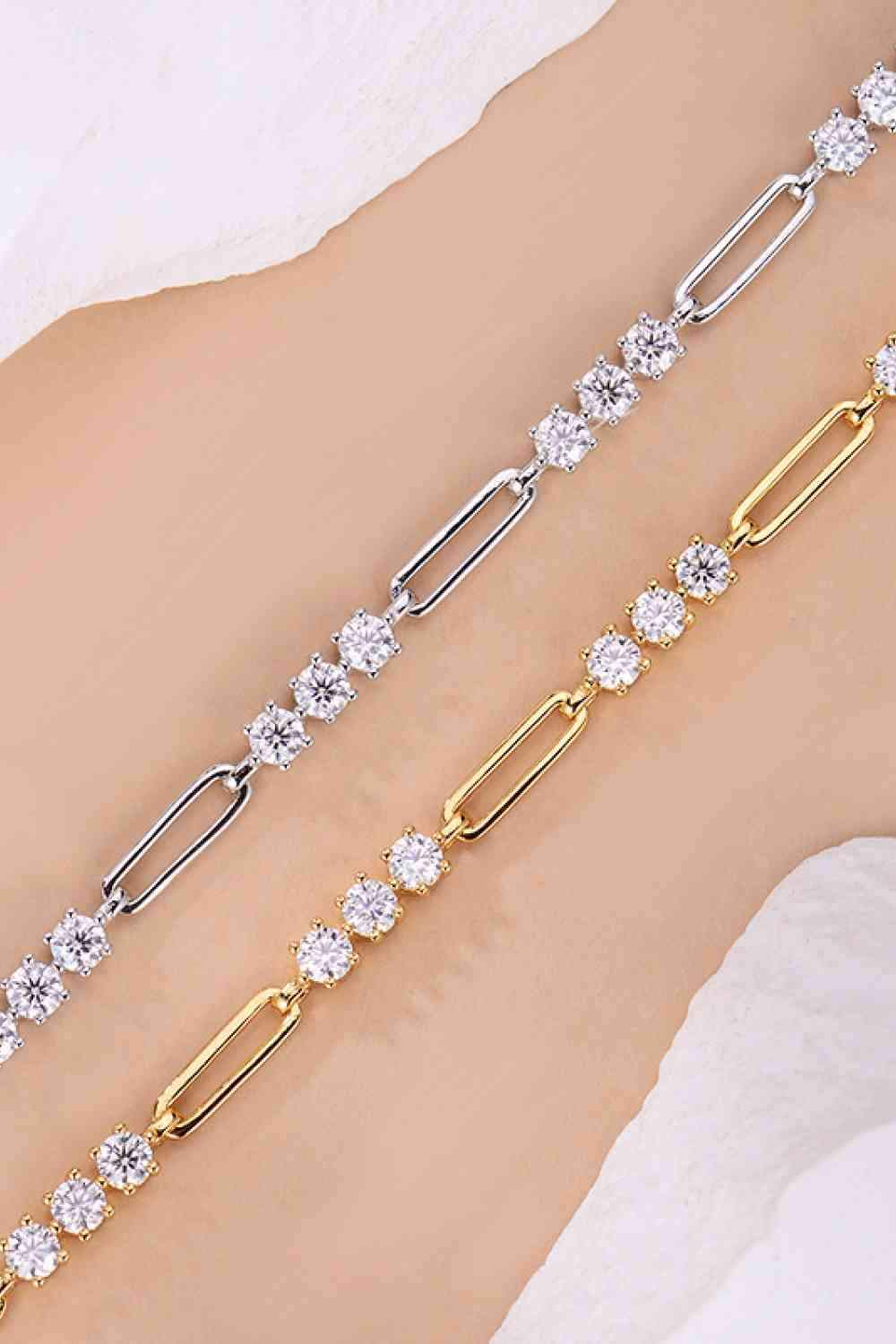 1.8 Carat Moissanite 925 Sterling Silver Bracelet Moissanite - Tophatter Daily Deals