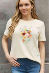 Simply Love Full Size Floral Graphic Cotton Tee Women's T-Shirts - Tophatter Daily Deals