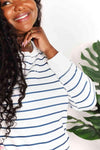 Double Take Striped Long Sleeve Round Neck Top Blouses - Tophatter Daily Deals