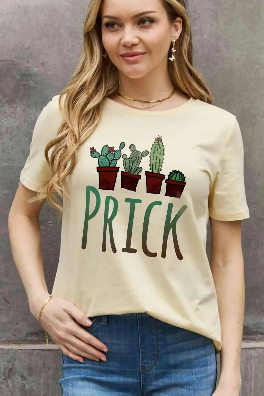 Simply Love Full Size PRICK Graphic Cotton Tee Women's T-Shirts - Tophatter Daily Deals
