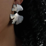 Ginkgo Biloba Design Stud Earrings Earrings - Tophatter Daily Deals