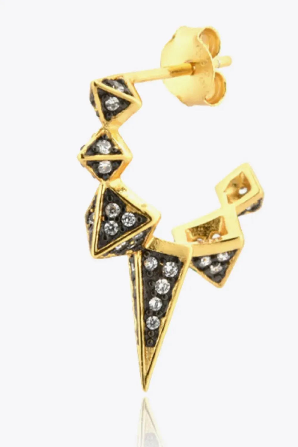 Geometric Zircon Decor 925 Sterling Silver Earrings Earrings - Tophatter Daily Deals