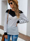 Striped Round Neck Long Sleeve T-Shirt Women's T-Shirts - Tophatter Daily Deals