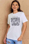 Simply Love Full Size CREATE HAPPINESS Graphic Cotton T-Shirt Women's T-Shirts - Tophatter Daily Deals