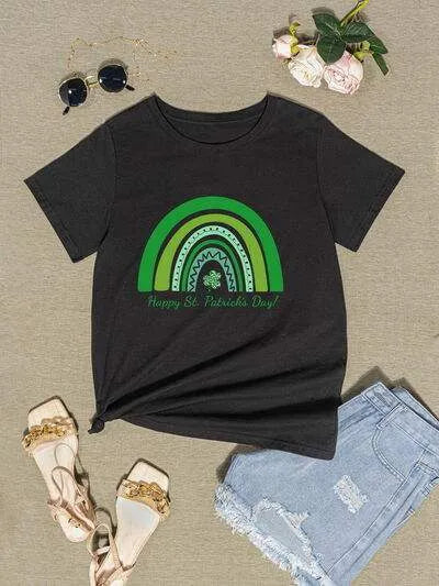 HAPPY ST. PATRICK'S DAY Round Neck T-Shirt Women's T-Shirts - Tophatter Daily Deals