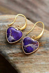 Imperial Jasper Heart Earrings Earrings - Tophatter Daily Deals