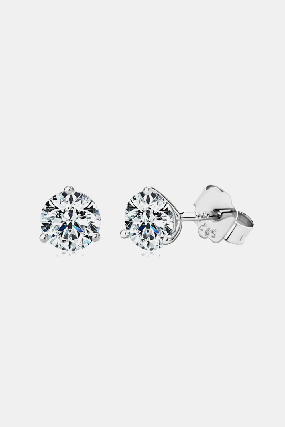 Moissanite 925 Sterling Silver Stud Earrings Silver One Size Moissanite - Tophatter Daily Deals