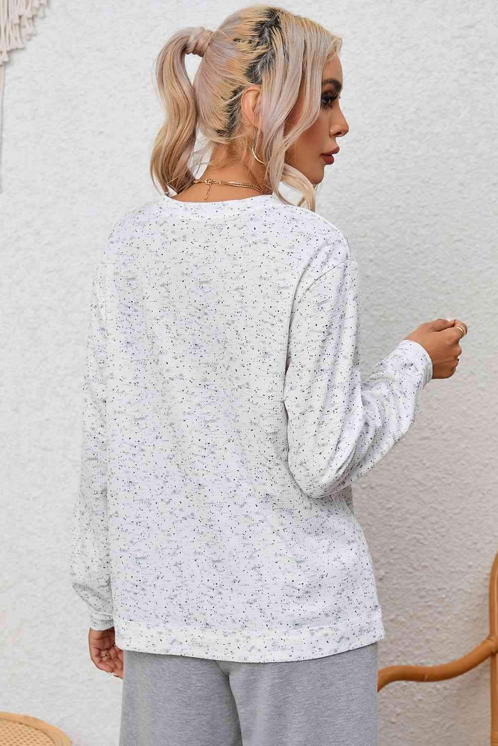 Buttoned Long Sleeve Top Blouses - Tophatter Daily Deals