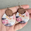 Wood & PU Drop Earrings Earrings - Tophatter Daily Deals