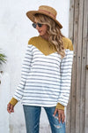 Striped Round Neck Long Sleeve T-Shirt Women's T-Shirts - Tophatter Daily Deals