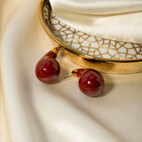 Stainless Steel Dripping Oil Earrings Earrings - Tophatter Daily Deals