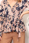 Sew In Love Full Size Angel Sleeve Top with Wrap Tie Body Blouses - Tophatter Daily Deals