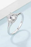 1 Carat Moissanite 925 Sterling Silver Split Shank Ring Moissanite - Tophatter Daily Deals