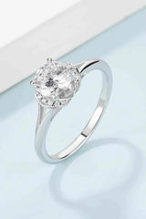 1 Carat Moissanite 925 Sterling Silver Split Shank Ring Moissanite - Tophatter Daily Deals