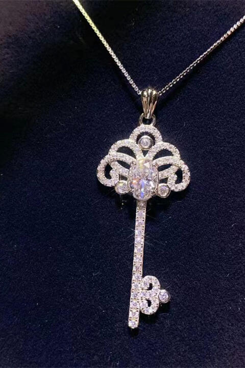 1 Carat Moissanite Key Pendant Necklace Moissanite - Tophatter Daily Deals