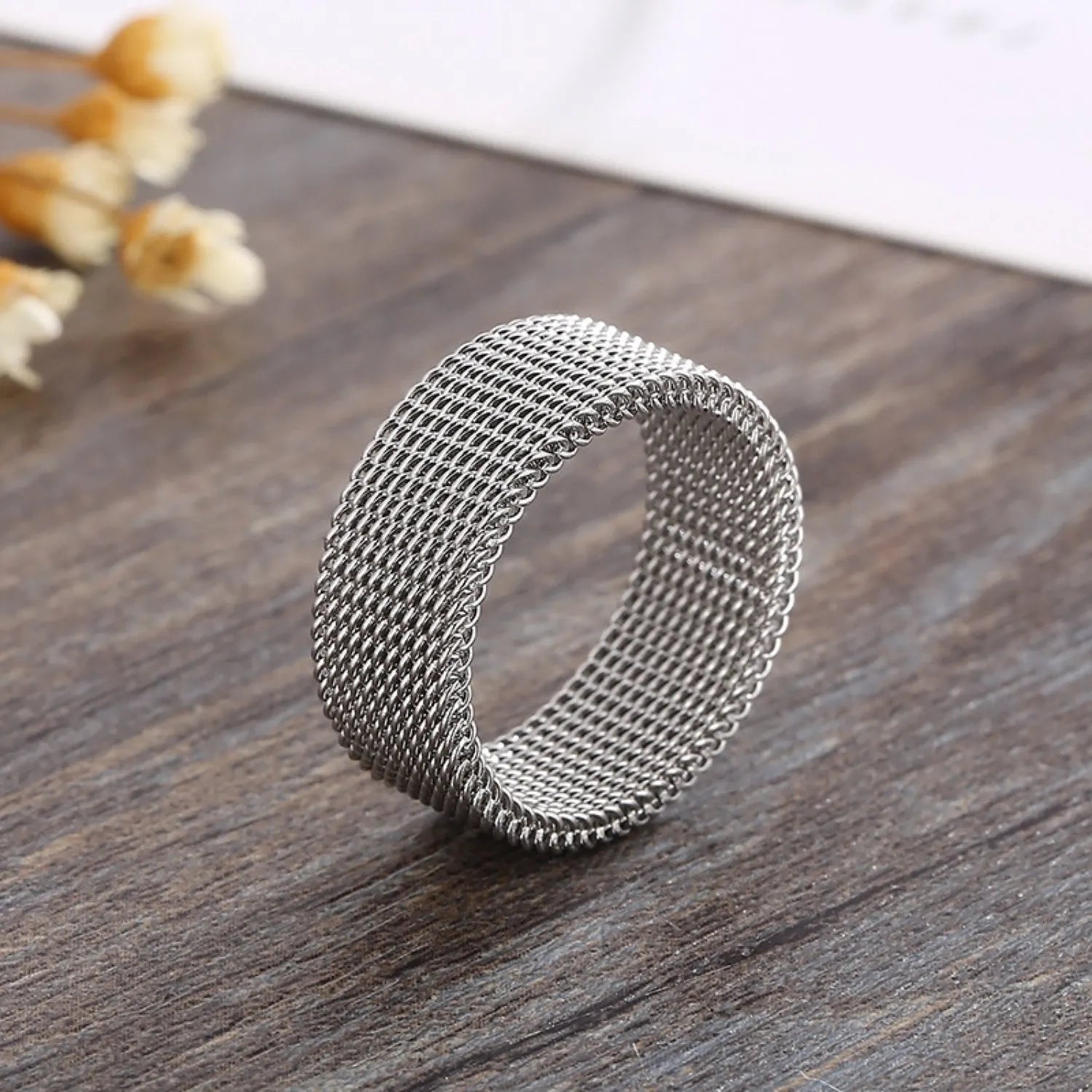 Weave Stainless Steel Ring Silver Rings - Tophatter Daily Deals