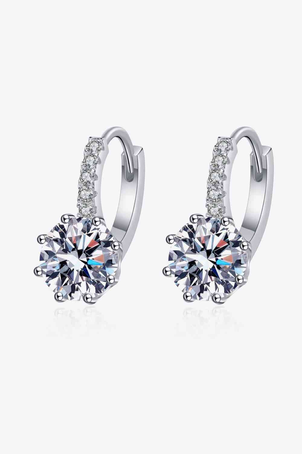 4 Carat Moissanite 925 Sterling Silver Earrings Moissanite - Tophatter Daily Deals