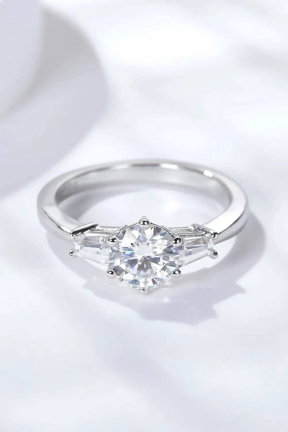 Loyal Love 1 Carat Moissanite Platinum-Plated Ring Moissanite - Tophatter Daily Deals