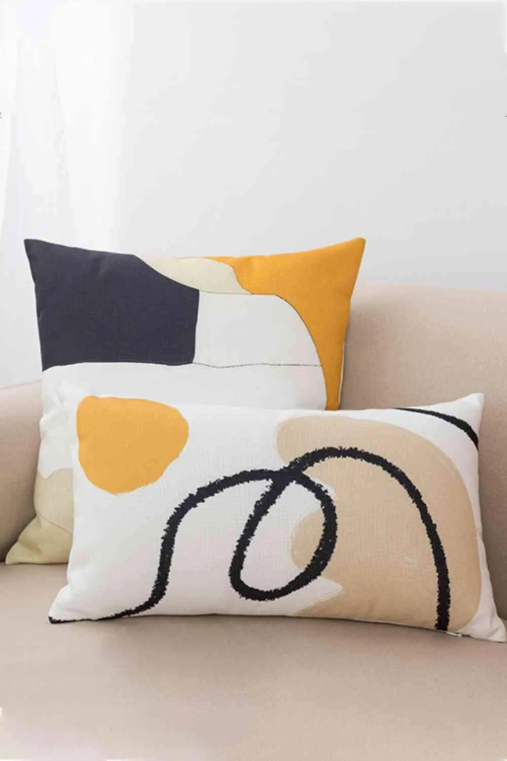 2-Pack Decorative Throw Pillow Cases Mustard Beige One Size Decorative Pillowcases - Tophatter Daily Deals