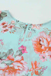 Summer Lover Floral Puff Sleeve Round Neck Blouse Blouses - Tophatter Daily Deals