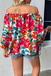 Off Shoulder Floral Print Blouse Blouses - Tophatter Daily Deals