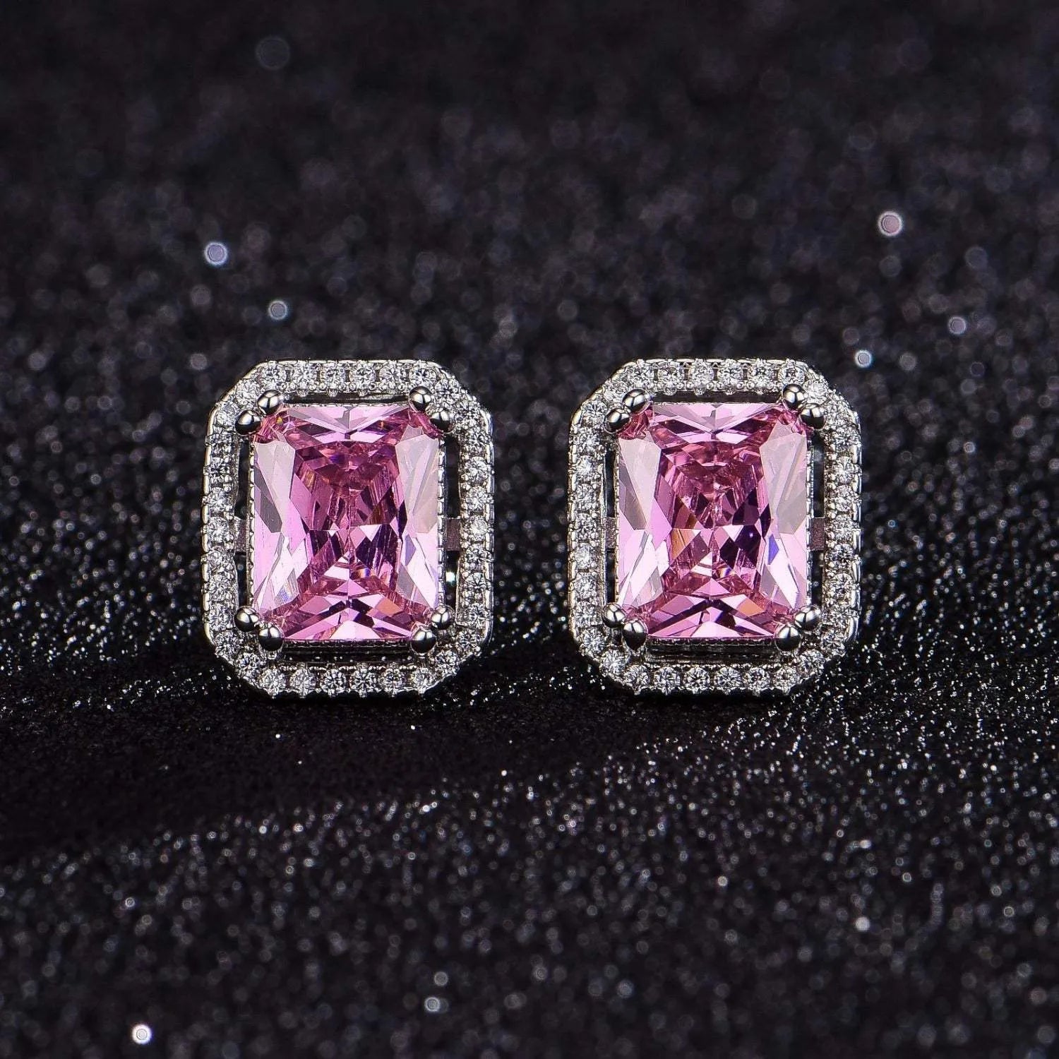 Silver-Plated Zircon Stud Earrings Silver One Size Earrings - Tophatter Daily Deals