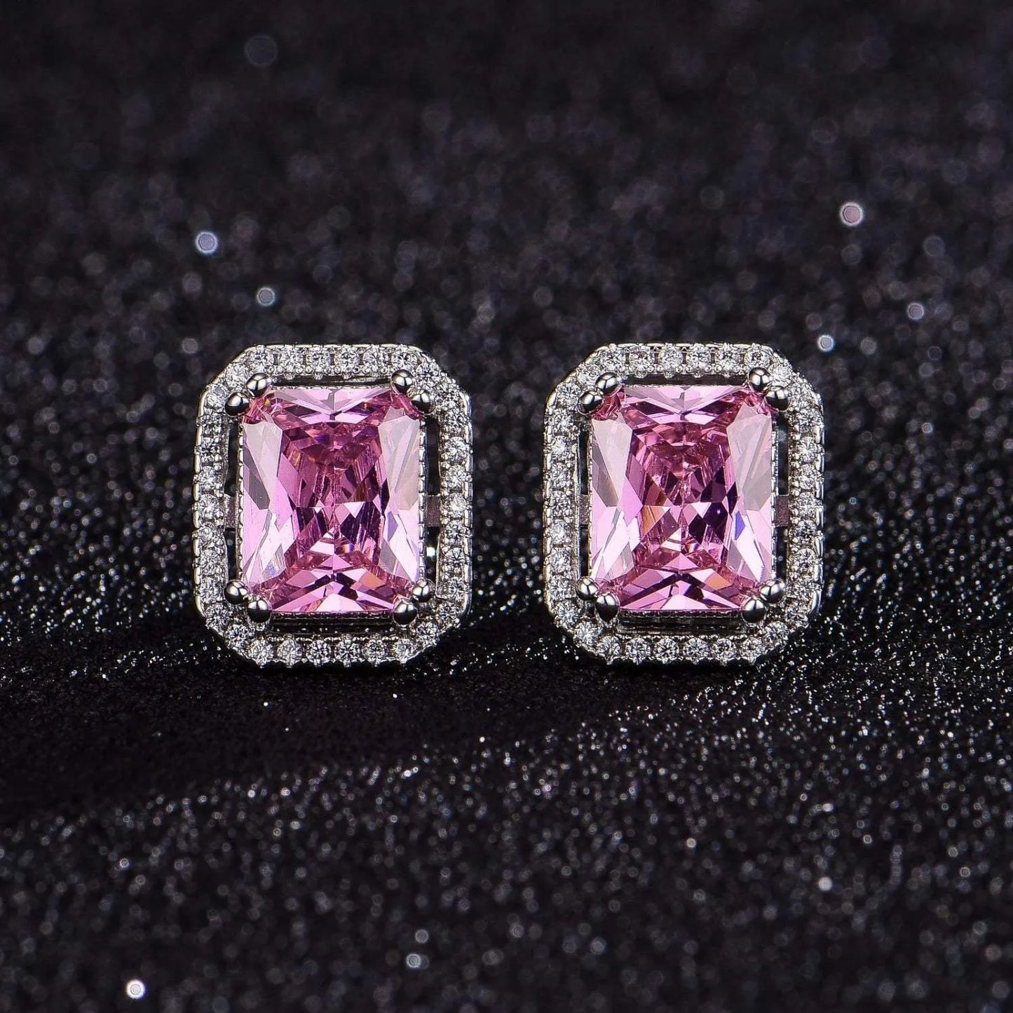 Silver-Plated Zircon Stud Earrings Silver One Size Earrings - Tophatter Daily Deals