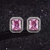 Silver-Plated Zircon Stud Earrings Silver One Size Earrings - Tophatter Daily Deals
