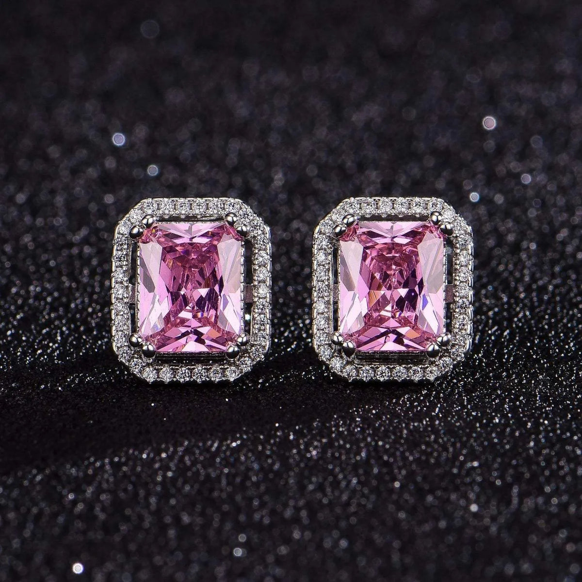Silver-Plated Zircon Stud Earrings Silver One Size Earrings - Tophatter Daily Deals