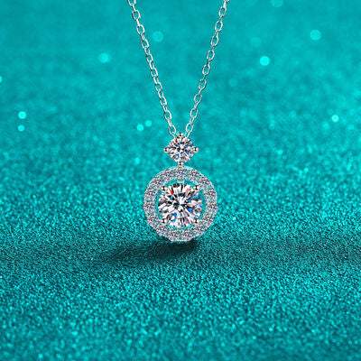 1 Carat Moissanite 925 Sterling Silver Necklace Moissanite - Tophatter Daily Deals