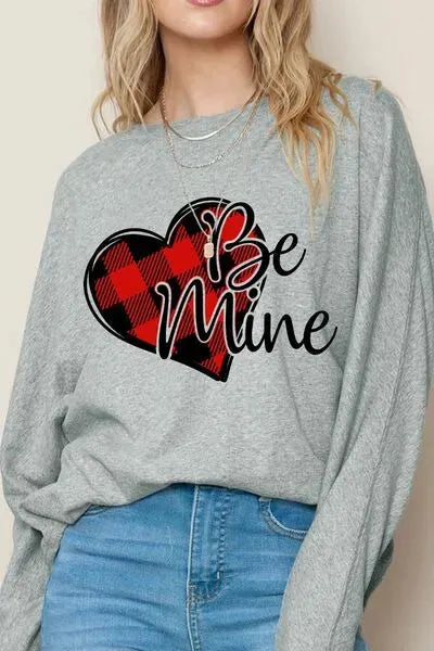 Heart Letter Graphic Round Neck T-Shirt Women's T-Shirts - Tophatter Daily Deals