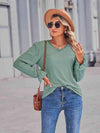 Eyelet V-Neck Flounce Sleeve Blouse Blouses - Tophatter Daily Deals