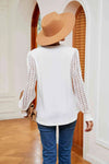 Contrast V-Neck Long Sleeve Blouse Blouses - Tophatter Daily Deals