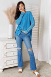 Zenana Center Seam Waffle-Knit Top Blouses - Tophatter Daily Deals
