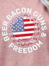 BEER BACON GUNS & FREEDOM US Flag Graphic Tee Women's T-Shirts - Tophatter Daily Deals