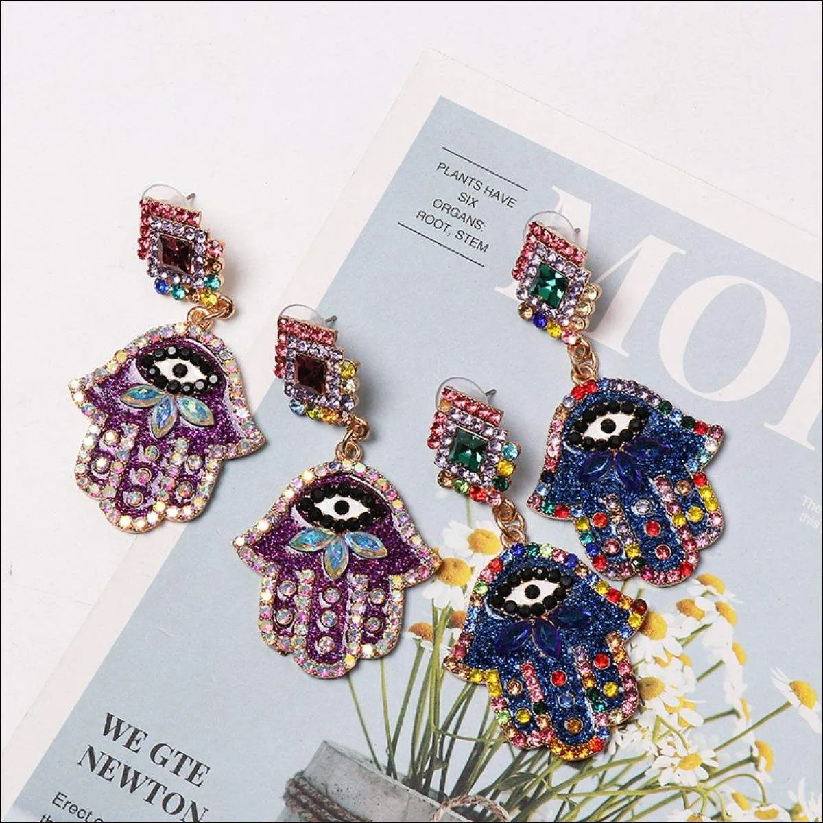 Alloy & Rhinestone Earrings Earrings - Tophatter Daily Deals