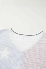 Star and Stripe V-Neck Top Blouses - Tophatter Daily Deals