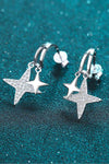 Moissanite Star Rhodium-Plated Drop Earrings Moissanite - Tophatter Daily Deals